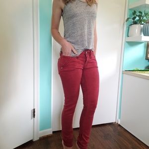 Rock Revival paisley red skinny jeans